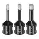 3個セット ダイヤモンドコアドリルビット 6/8/10mm タイル・陶磁器・大理石・石材用 ダイヤモンドホールソーキット
