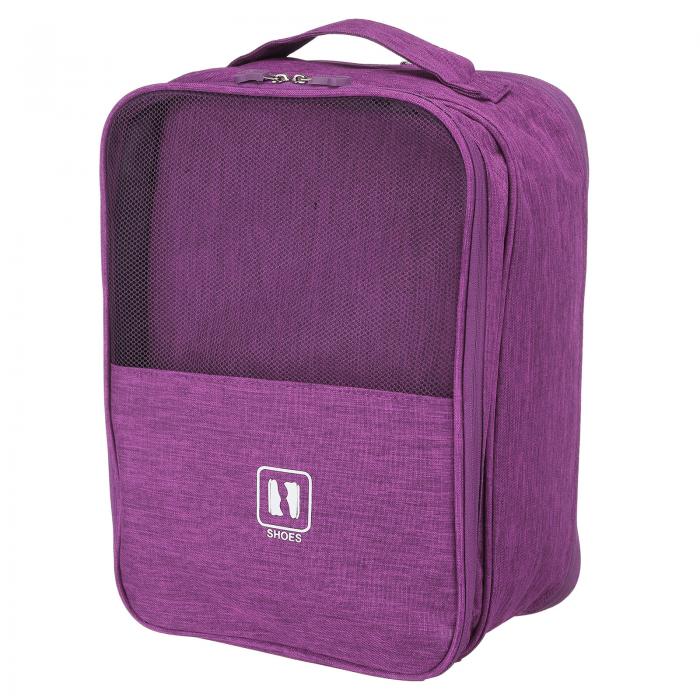 PATIKIL 旅行用シューズバッグ 3-4足の靴を収納できるトラベルバッグ ジム フライト ストレージポーチ 荷物 トラベルアクセサリーの梱包用 パープル