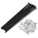 Motoforti ユニバーサル自転車スポーク自転車ホイールスポーク14G 213-mm長さ炭素鋼黒1セット
