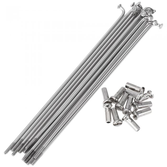 A ABSOPRO 12セット 14G自転車スポーク116mm自転車ホイールスポーク304ステンレススチール シルバートーン(4)