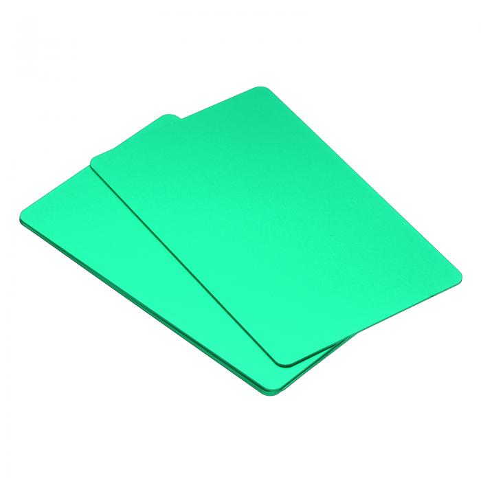 PATIKIL 0.8 mm メタルビジネスカード 5個 ブランクネームカード 陽極酸化アルミニウム DIYギフトカード用 グリーン