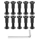 10セットのスクリューポスト メスM6x15mmヘキサドライブバインディングスクリューベルトバックルバインディングボルトレザーファスナー付きの男性M6x25mm...