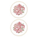 2個 レトロレースプレクッション フランスクロシェドイリーラウンド刺繍ホローカップ花瓶テーブルクッション ダイニングテーブルキッチンパーティー用8x8インチ ベ...