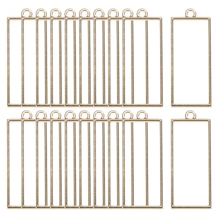 M METERXITY 20パック レジン用オープンベゼル レジン宝石作り/ DIYイヤリングネックレス用 長方形オー..