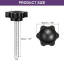 クランプねじノブ 4個 M5 x 40mm 六角形スターノブ プラスチックグリッ プ 手締めねじハンドル 傘ベース 機械家具用 直径32mm