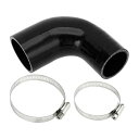 X AUTOHAUX 内径51mm-60mm 長さ102mm エルボー 90度 ブラック シリコンホース インタークーラーパイプ シリコンチューブ ラジェーター...