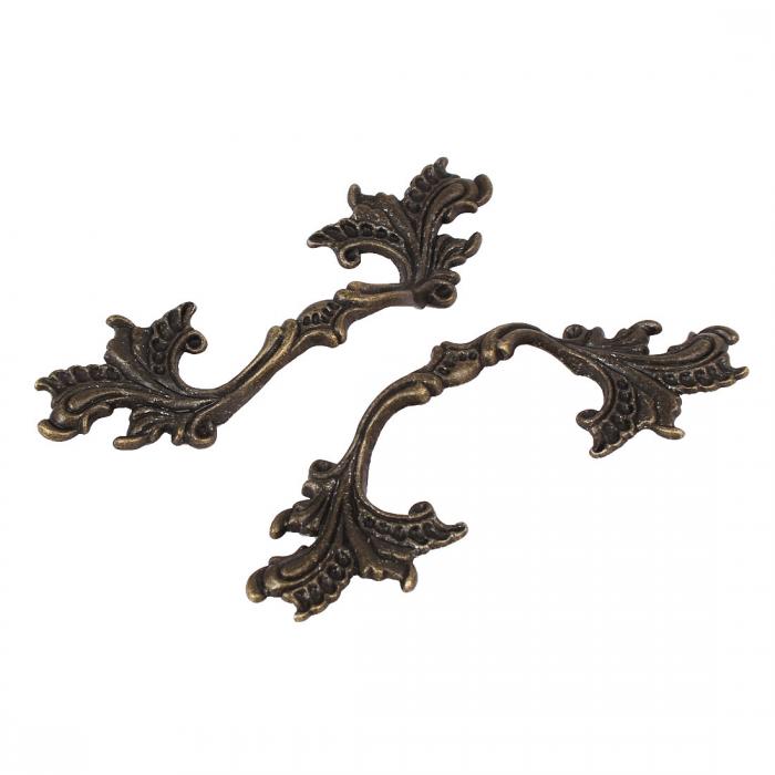 引き取手 プルハンドル ブロンズトーン 亜鉛合金 126 x 40 x 15mm 2枚入り