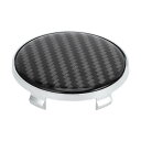VekAuto 1個のホイールセンターキャップハブキャップリムセンターキャップOD:68mm/2.68" BMWに対応シリーズ用のユニバーサルプラスチックシルバートーンブラックカーボンファイバーパターンステッカー