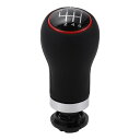 Partuto 6段階マニュアルギアシフトノブ - 車用スティックシフトノブ - Audiに対応 A3 2008-2013 プラスチックフェイクレザー ブラック...