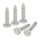 六角頭ラグネジボルト 6 mm x 32 mm 304ステンレス鋼 パーシャルネジ 木ネジ 10個