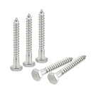 六角頭ラグネジボルト 6 mm x 50 mm 304ステンレス鋼 パーシャルネジ 木ネジ 10個