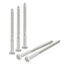 六角頭ラグネジボルト 8 mm x 100 mm 304ステンレス鋼 パーシャルネジ 木ネジ 10個(4)