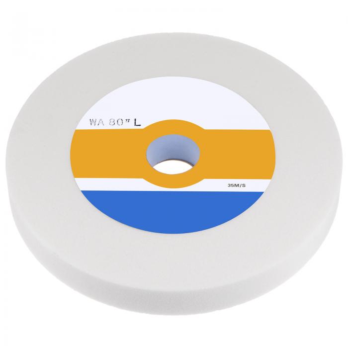 ベンチ研削ホイール 203 mm 80グリット 25 mm厚さ 32 mm アーバーホワイト酸化アルミニウム砥石 研削お..