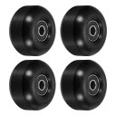 PATIKIL 52 mm スケートボードホイール ベアリング付き 4個 ストリートホイール スケートボード用 クルーザーホイール交換 95A ブラック