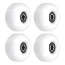 PATIKIL 52 mm スケートボードホイール ベアリング付き 4個 ストリートホイール スケートボード用 クルーザーホイール交換 95A ホワイト ブラッ...