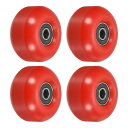 PATIKIL 52 mm スケートボードホイール ベアリング付き 4個 ストリートホイール スケートボード用 クルーザーホイール交換 95A レッド ブラック