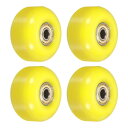 PATIKIL 52 mm スケートボードホイール ベアリング付き 4個 ストリートホイール スケートボード用 クルーザーホイール交換 95A イエロー ゴール...