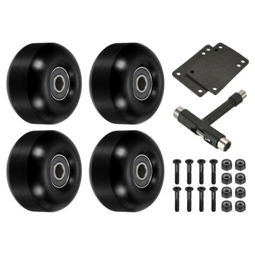 PATIKIL 52 mm スケートボードホイールとベアリングセット 4個 ストリートホイール スケートボード用 クルーザーホイール交換 95A ブラック PATIKIL 52 mm スケートボードホイールとベアリングセット 4個 ストリートホイール スケートボード用 クルーザーホイール交換 95A ブラック