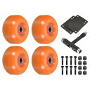 PATIKIL 52 mm スケートボードホイールとベアリングセット 4個 ストリートホイール スケートボード用 クルーザーホイール交換 95A オレンジ レッ...