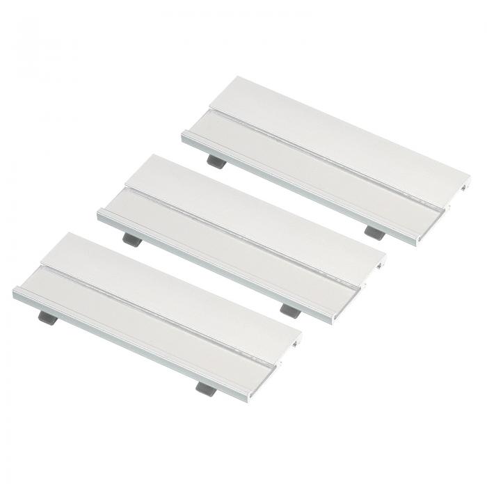 PATIKIL 7 x 2.5cm 名札入りキット ネームタグキット ネームプレート 3個入り エンブレム ブランク ラウンドコーナー ピン付 オフィス用 ビジネス用 シルバートーン