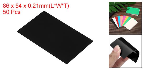 PATIKIL 0.21 mm メタルビジネスカード 50個 ブランクネームカード 陽極酸化アルミニウム DIYギフトカード用 ブラック 2