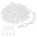 PATIKIL ホワイトプラスチックチェーン 16フィート6mmセーフティバリアチェーン クラウドコントロール キューライン 駐車場 フェンス ゲート コンサート 建設現場 デコレーション用