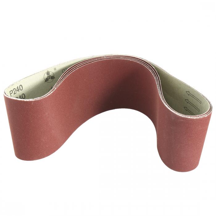 研磨ベルト 酸化アルミニウムサンディングベルト サンドベルト 240グリット ブラウン 4本入り