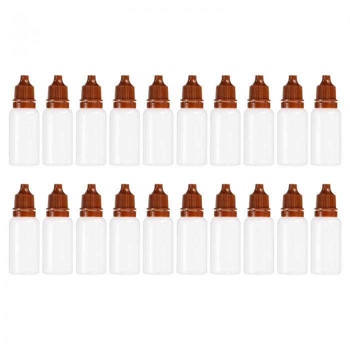 PATIKIL 15ml 液体ドロッパーボトル 20個 PE スクイーザブル ドロップアイドロッパーコンテナ PPキャップ付き ホームトラベル用 コーヒー