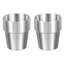 2個 304ステンレススチールカップ 10.14oz/300mlダブルウォールウォーターカップ割れない金属製ドリンキングタンブ ラーバーレストランシルバー