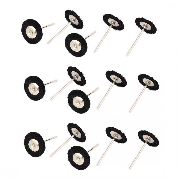 ポリシングホイール ロータリー工具用 研削ブラシ 2.35mmシャンク ブラック 15個入り