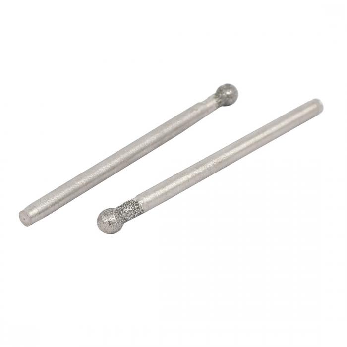 ソウテンのルータービット ダイヤモンドマウントポイント 全長43mm ヘッド直径3mm バフ研磨ツール 20個入り｜アングル3