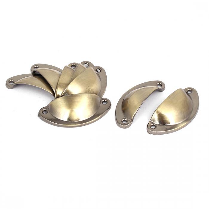 プルハンドル シェルシェイプノブ 家具プルハンドル ワードローブプルノブ ブロンズトーン 8個入り