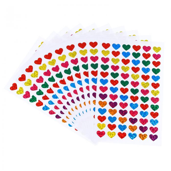 PATIKIL 1560枚いり ご褒美シール ハート形20シート フラッシュ 自己粘着 カラーシール チャト 教室 パーティー アート インテリア DIY 多彩