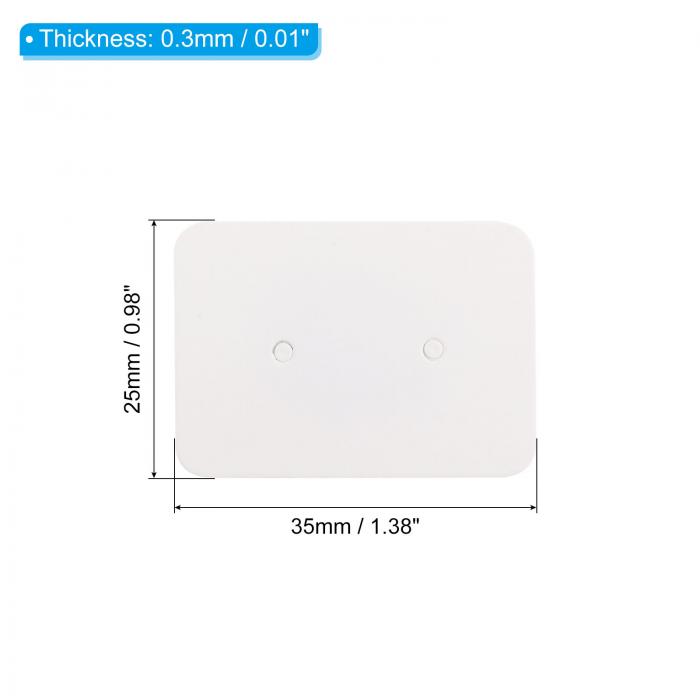 PATIKIL イヤリングディスプレイカード イヤリング展示カード 500個入り ペーパーイヤリングホルダー 空白タグ 長方形板紙 イヤリングイヤースタッド 掛け用 スタイル2 ホワイト 3