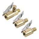 X AUTOHAUX クリップアダプター付きエアチャックキット 真鍮ロックタイヤインフレーターノズルアダプター接続 ほとんどの圧力ゲージ エアインフレーター タ...