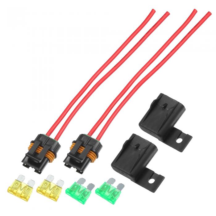 X AUTOHAUX インラインヒューズホルダー 防水 ブレードスタイル ATO/ATC ホルダー 20A 12Aゲージワイヤーハーネス カバー付き 自動車用マリン用 2セット(2)