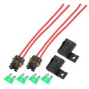 X AUTOHAUX インラインヒューズホルダー ブレードスタイル ATO ATCホルダー 防水 30A 12A ゲージワイヤーハーネス 自動車用 マリン用 カバー付き 2セット(2)
