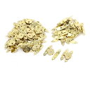 留め金 ミニ掛け金針セット 花 葉のジュエリーケースボックス メタル ゴールドトーン 3 x 2cm 50個入り