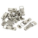 パッチン錠 トグルラッチ掛け金 引き出しラッチ 鉄製 シルバートーン キャッチプレート付き 12個入り