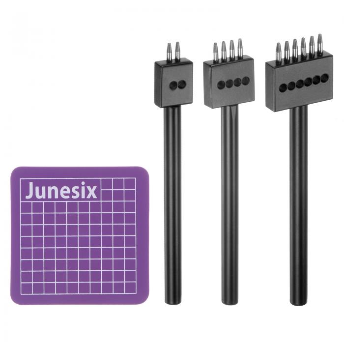 3個セット レザープロングパンチ 4mm 2/4/6本のプロング ダイヤモンドレーシング 高炭素鋼製 レザース..