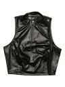 Allegra K ノースリーブトップス キャミソール 光沢タンクトップ スリム クロップ ホログラフィック レディース ブラック L(4)