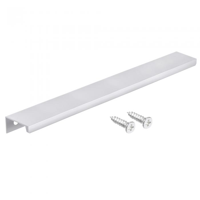 エッジプルハンドル アルミニウム合金 キャビネット 引き出しプル シルバートーン 400 mmx32 mm 2個