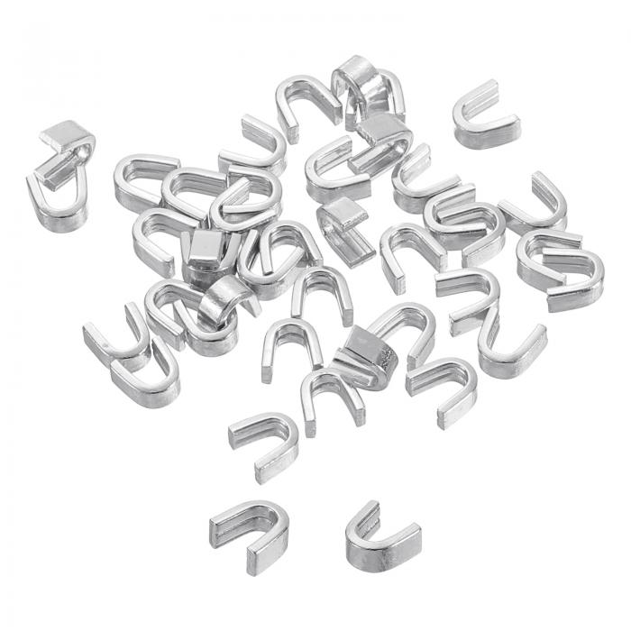 40個 ジッパースライダーリテーナー #5 U字型トップストッパークローズドエンドジッパースライダー バッグ コート ジャケット DIY裁縫交換用 シルバートー...