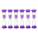 PATIKIL 2分砂時計 6個 小さな砂時計 プラスチックカバー付き 秒読み砂時計 ゲーム キッチン パーティーの記念品 DIYの装飾用 パープル