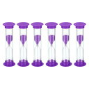 PATIKIL 1分砂時計 6個 小さな砂時計 プラスチックカバー付き 秒読み砂時計 ゲーム キッチン パーティーの記念品 DIYの装飾用 パープル