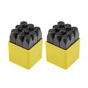 ボックス付き9個ナンバーパンチ 12.5mm デジタル0-9 スチールナンバーパンチセット 2セット入り
