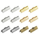 リボンクリンプクランプエンド 20 mm ブックマークピンチコードエンドクラスプ DIYクラフトメイキング用 6アソートカラー 180個