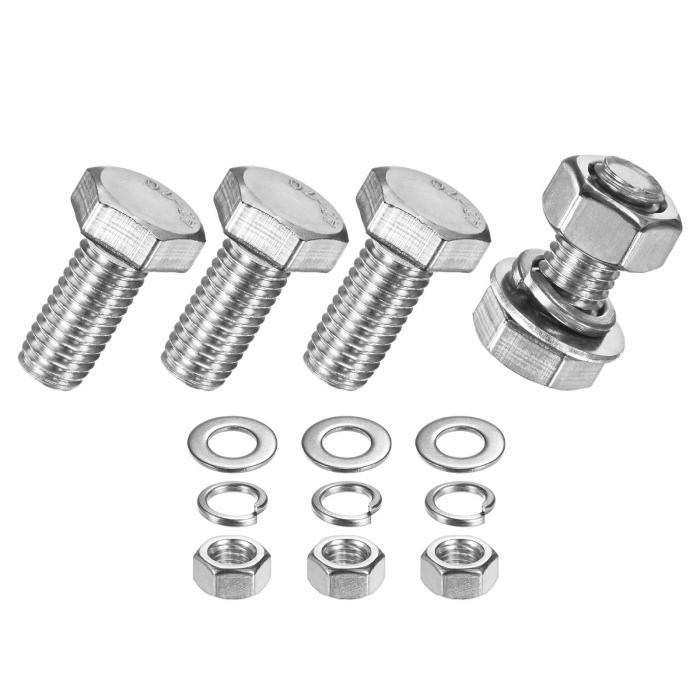 M METERXITY 4個パック 六角頭ネジ ボルト ナット付き 平座金とロックワッシャー M10x22mm ステンレス..