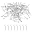 PATIKIL レター装飾 100個 アルファベット装飾イニシャルペンダント装飾バルクかわいいDIY宝石メイキングブレスレットイヤリングネックレスキーチェーンクラフト ダークシルバー レターI
