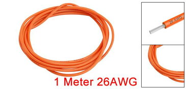 ソウテン シリコンワイヤー コードリード フックアップワイヤ ワイヤー径0.14mm 26AWg オレンジ 1M